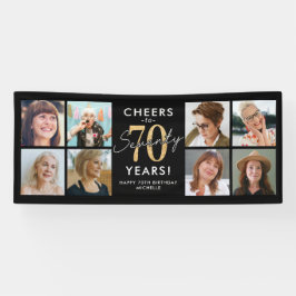 Proost op 70 Jaar Gouden Foto Verjaardagsbanner Spandoek
