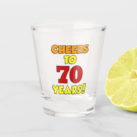 Proost op 70 jaar shot glas (Voorkant)