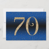 Proost op 70 jaar Verrassing Verjaardag Gold & Blu Kaart (Achterkant)