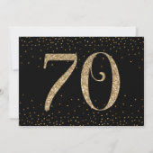 Proost op 70 jaar Verrassing Verjaardag Goud & Zwa Kaart (Achterkant)