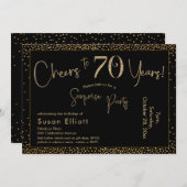 Proost op 70 jaar Verrassing Verjaardag Goud & Zwa Kaart (Voorkant / Achterkant)