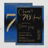 Proost op 70 jaar Verrassingsfeestje Blauw Kaart (Voorkant / Achterkant)