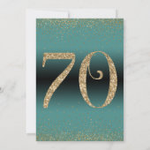 Proost op 70 jaar Verrassingsfeestje, Blauwgroen Kaart (Achterkant)