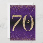 Proost op 70 jaar Verrassingsfeestje, Paarse Kaart (Achterkant)