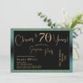 Proost op 70 jaar Verrassingsverjaardag Blauwgroen Kaart (Staand voorkant)