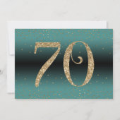 Proost op 70 jaar Verrassingsverjaardag Blauwgroen Kaart (Achterkant)