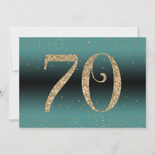 Proost op 70 jaar Verrassingsverjaardag Blauwgroen Kaart (Achterkant)