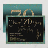 Proost op 70 jaar Verrassingsverjaardag Blauwgroen Kaart (Voorkant / Achterkant)