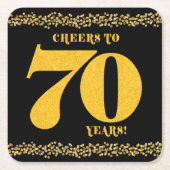 Proost op 70 jaar Zeventigste verjaardag Kartonnen Onderzetters (Voorkant)