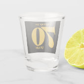 Proost op 70 jaar Zeventigste verjaardag Shot Glas (Achterkant)