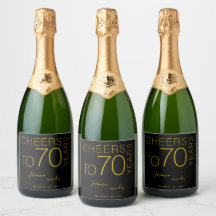 Proost op 70 jaar Zwarte Gouden Elegante Verjaarda