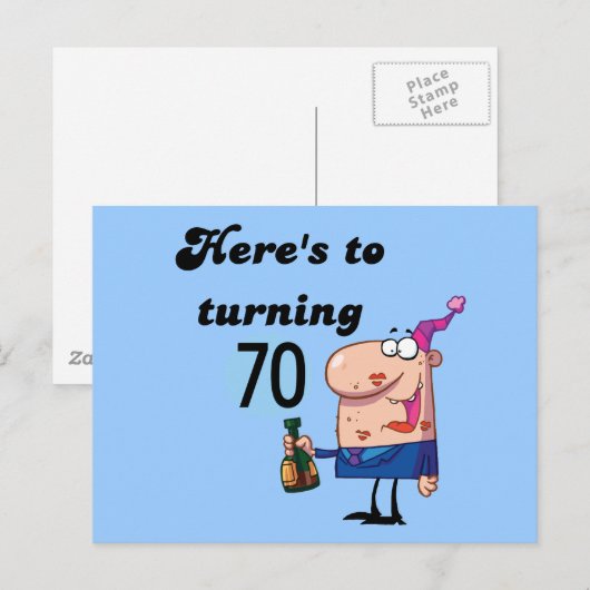 Proost op 70 Tshirts en geschenken Briefkaart (Voorkant / Achterkant)