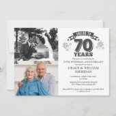 Proost op 70e bruiloft Jubileum 2 Foto Kaart (Voorkant)