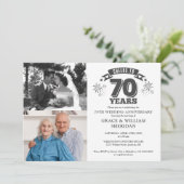 Proost op 70e bruiloft Jubileum 2 Foto Kaart (Staand voorkant)