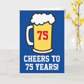 Proost op 75 jaar bierverjaardag (leeg van binnen) kaart (Gele Bloem)