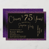 Proost op 75 jaar, Paarse Kaart (Voorkant / Achterkant)