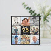 Proost op 75 jaar Photo Collage Balloons Verjaarda Kaart (Staand voorkant)
