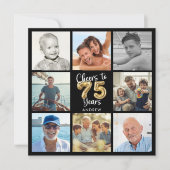 Proost op 75 jaar Photo Collage Balloons Verjaarda Kaart (Voorkant)