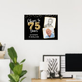 Proost op 75 Jaar Verjaardag 2 Foto's Welkom Teken Poster (Thuiskantoor)