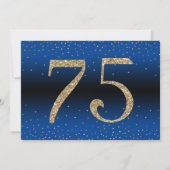 Proost op 75 jaar Verrassing Verjaardag Gold & Blu Kaart (Achterkant)