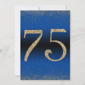 Proost op 75 jaar Verrassingsfeestje Blauw Kaart (Achterkant)