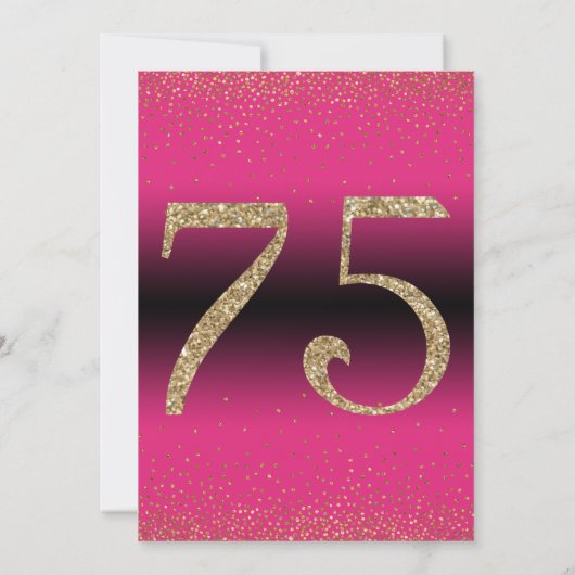 Proost op 75 jaar Verrassingsfeestje, roze Kaart (Achterkant)