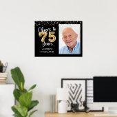 Proost op 75-jarige verjaardag Foto welkom teken Poster (Thuiskantoor)