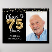 Proost op 75-jarige verjaardag Foto welkom teken Poster (Voorkant)