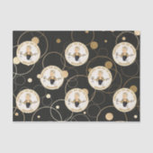Proost op 80 Chic Black Gold Birthday Tissue Paper Tissuepapier (Voorkant)