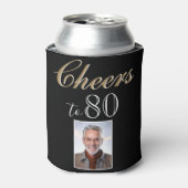 Proost op 80 foto 80ste verjaardag blikjeskoeler (Blikje Voorkant)