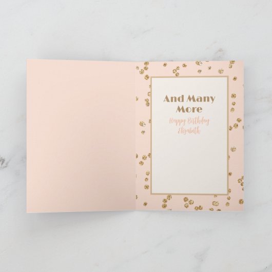 Proost op 80 Gold Sparkle Glitter 80ste verjaardag Kaart (Binnen)