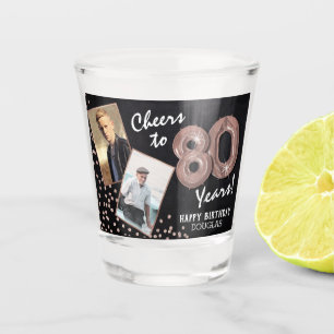 Proost op 80 Jaar 2 Foto Shot Glas