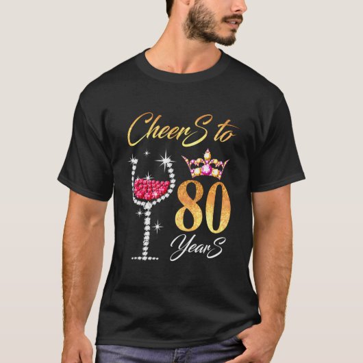Proost op 80 jaar 80ste perfect voor verjaardag An T-shirt (Voorkant)