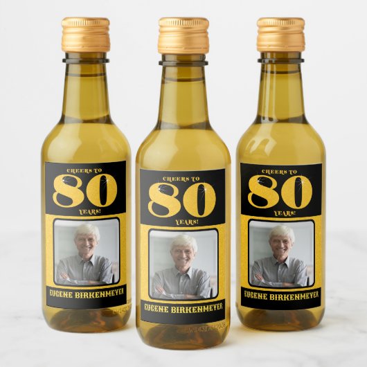 Proost op 80 jaar 80ste verjaardag Foto Wijn Etiket (Flessen)