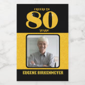 Proost op 80 jaar 80ste verjaardag Foto Wijn Etiket (Enkel label)