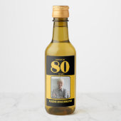 Proost op 80 jaar 80ste verjaardag Foto Wijn Etiket (Voorkant)