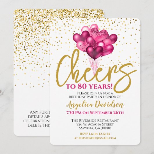 Proost op 80 jaar 80ste verjaardag kaart (Voorkant / Achterkant)