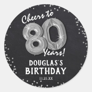 Proost op 80 jaar! 80ste verjaardag ronde sticker
