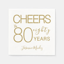 Proost op 80 jaar Elegant Goud Wit Verjaardag 