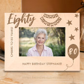 Proost op 80 jaar gelukkige verjaardag gegraveerde lijstjes