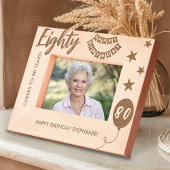 Proost op 80 jaar gelukkige verjaardag gegraveerde lijstjes