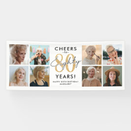 Proost op 80 Jaar Gouden Foto Verjaardagsbanner Spandoek