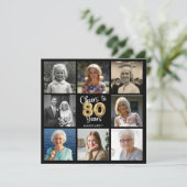 Proost op 80 jaar Photo Collage Balloons Verjaarda Kaart (Staand voorkant)