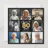 Proost op 80 jaar Photo Collage Balloons Verjaarda Kaart (Voorkant)
