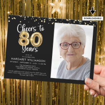 Proost op 80 jaar Photo Script Balloon Confetti