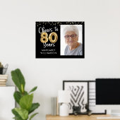 Proost op 80 jaar verjaardag Foto Welkom Poster (Thuiskantoor)