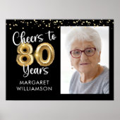 Proost op 80 jaar verjaardag Foto Welkom Poster (Voorkant)