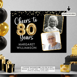 Proost op 80 jaar verjaardag Foto Welkom Poster