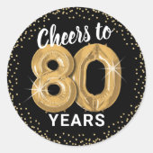 Proost op 80 jaar verjaardag ronde sticker (Voorkant)