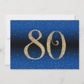 Proost op 80 jaar Verrassing Verjaardag Gold & Blu Kaart (Achterkant)
